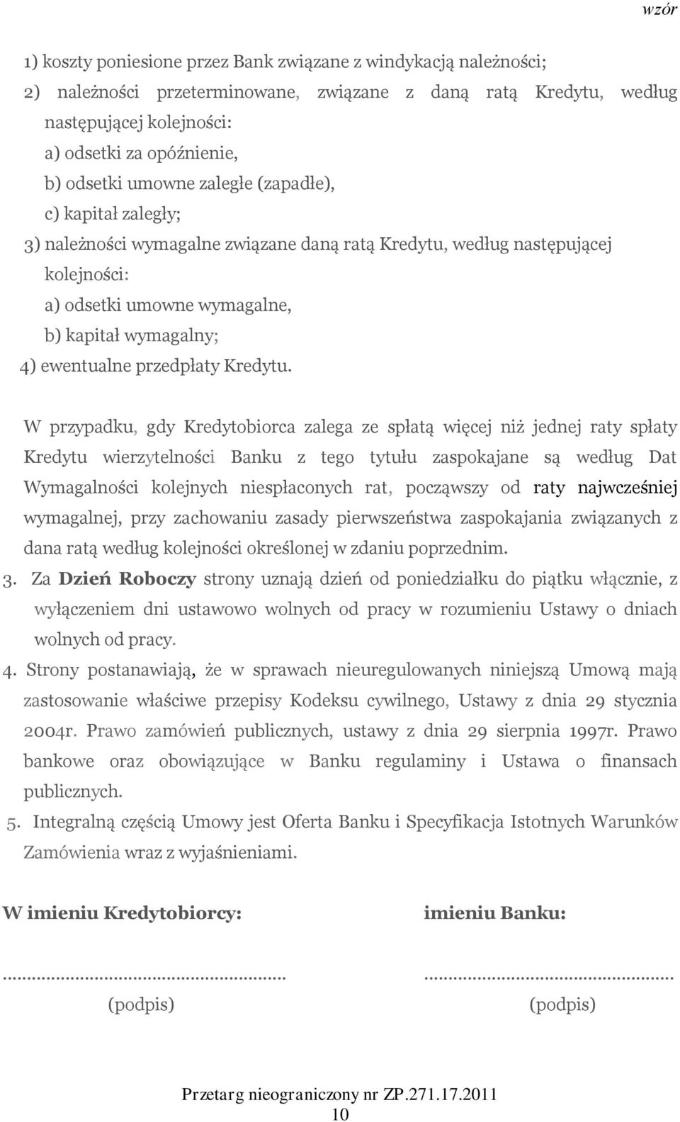 przedpłaty Kredytu.