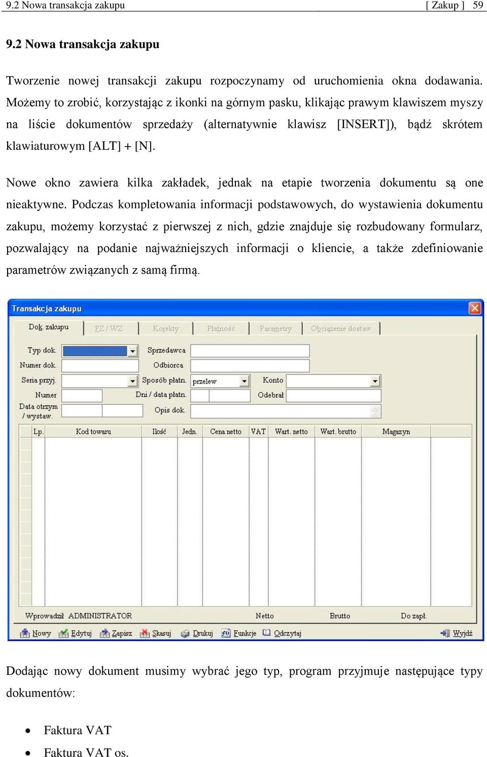 Nowe okno zawiera kilka zakładek, jednak na etapie tworzenia dokumentu są one nieaktywne.