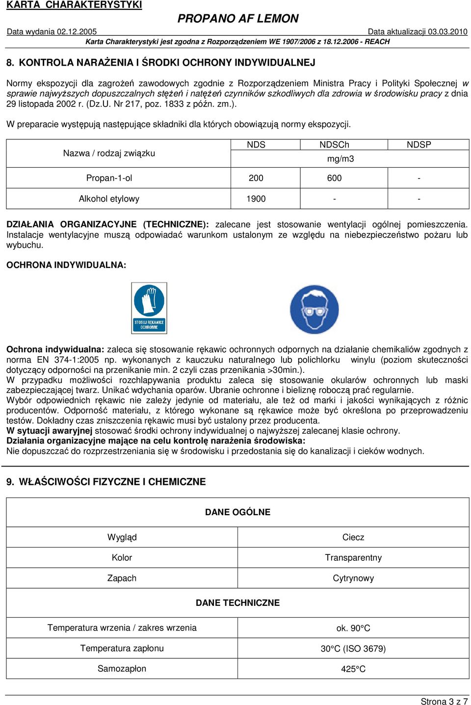 W preparacie występują następujące składniki dla których obowiązują normy ekspozycji.