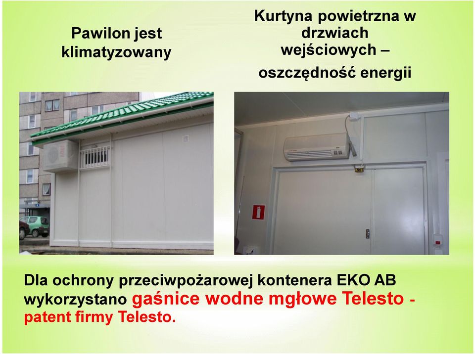 ochrony przeciwpożarowej kontenera EKO AB