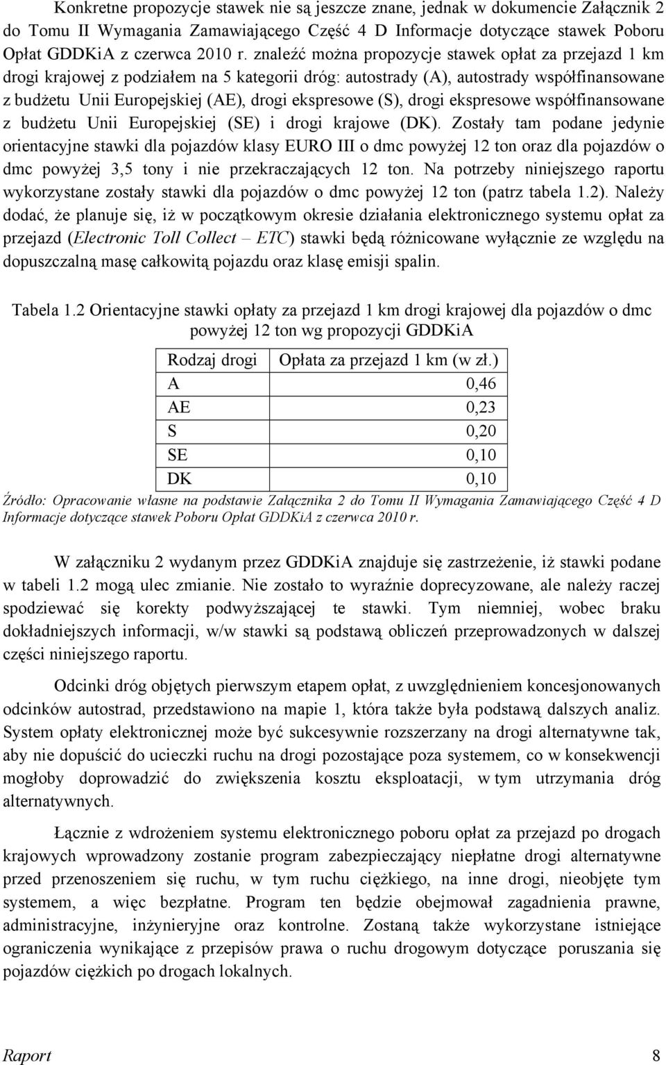 (S), drogi ekspresowe współfinansowane z budżetu Unii Europejskiej (SE) i drogi krajowe (DK).