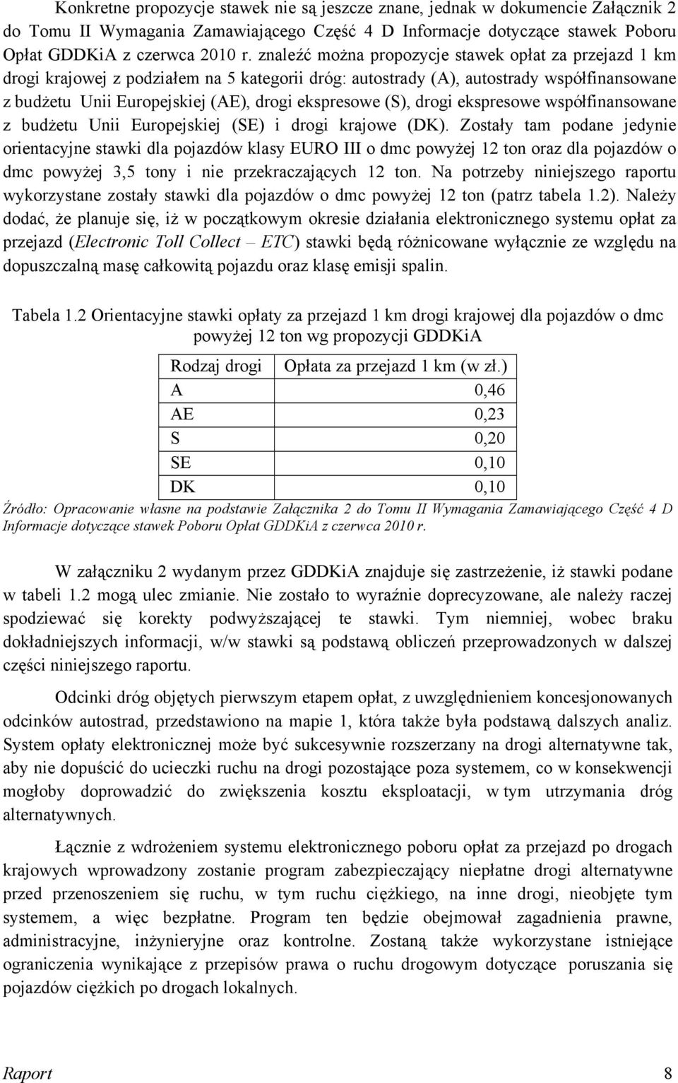 (S), drogi ekspresowe współfinansowane z budżetu Unii Europejskiej (SE) i drogi krajowe (DK).