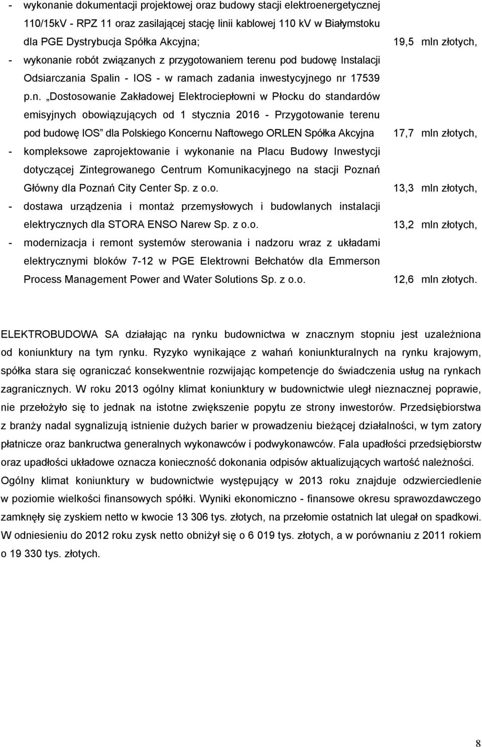 nie robót związanych z przygotowaniem terenu pod budowę Instalacji Odsiarczania Spalin - IOS - w ramach zadania inwestycyjnego nr 17539 p.n. Dostosowanie Zakładowej Elektrociepłowni w Płocku do