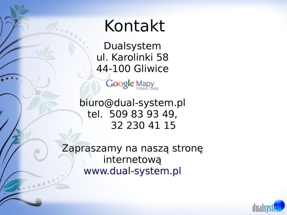biuro@dual-system.pl tel.