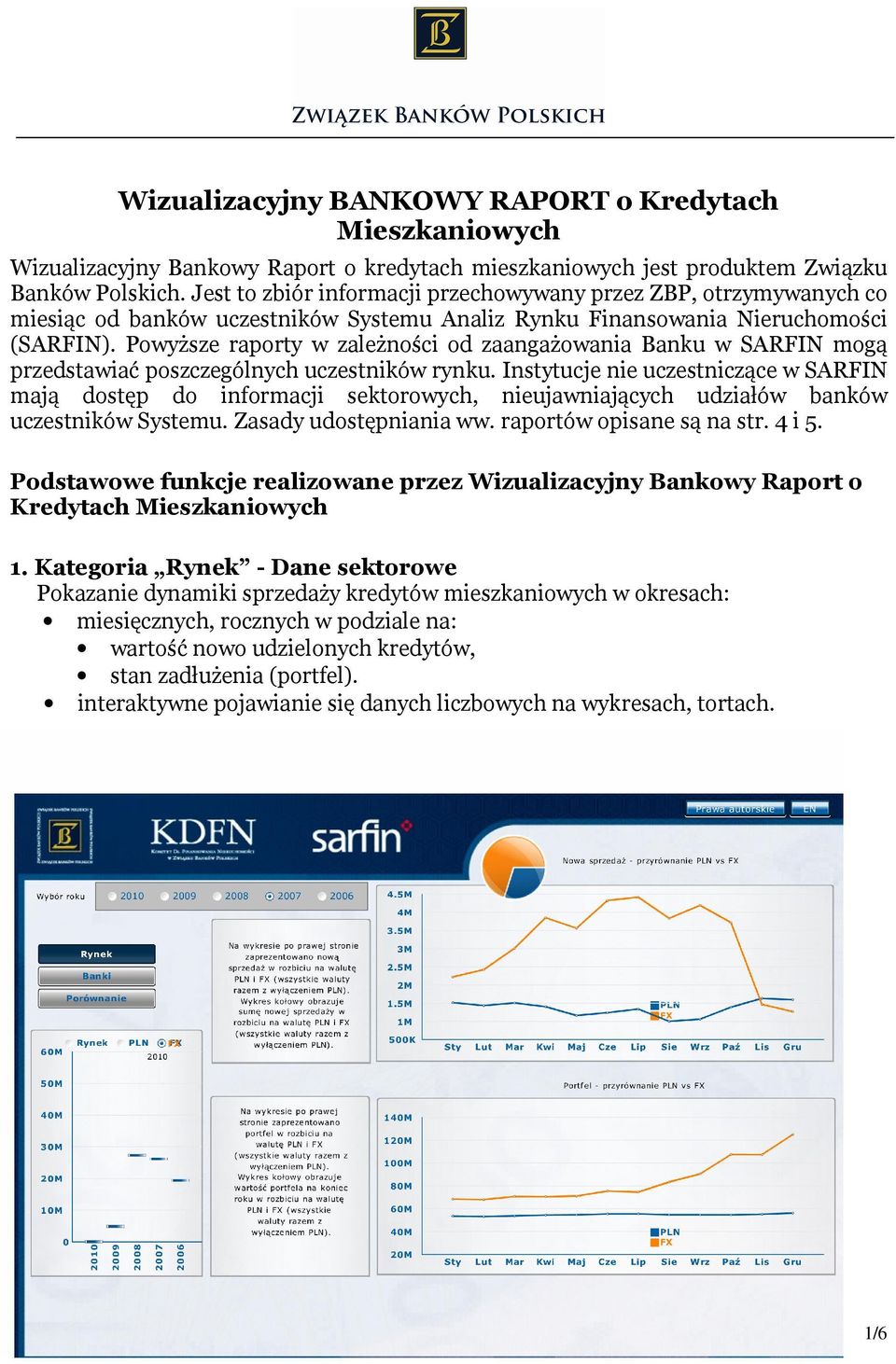 Powyższe raporty w zależności od zaangażowania Banku w SARFIN mogą przedstawiać poszczególnych uczestników rynku.