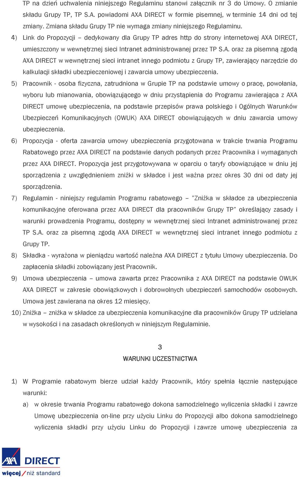 4) Link do Propozycji dedykowany dla Grupy TP adres http do strony internetowej AX