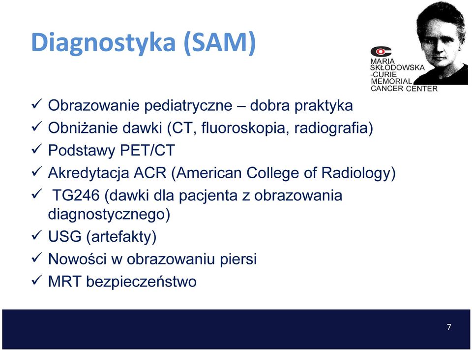 (American College of Radiology) TG246 (dawki dla pacjenta z obrazowania