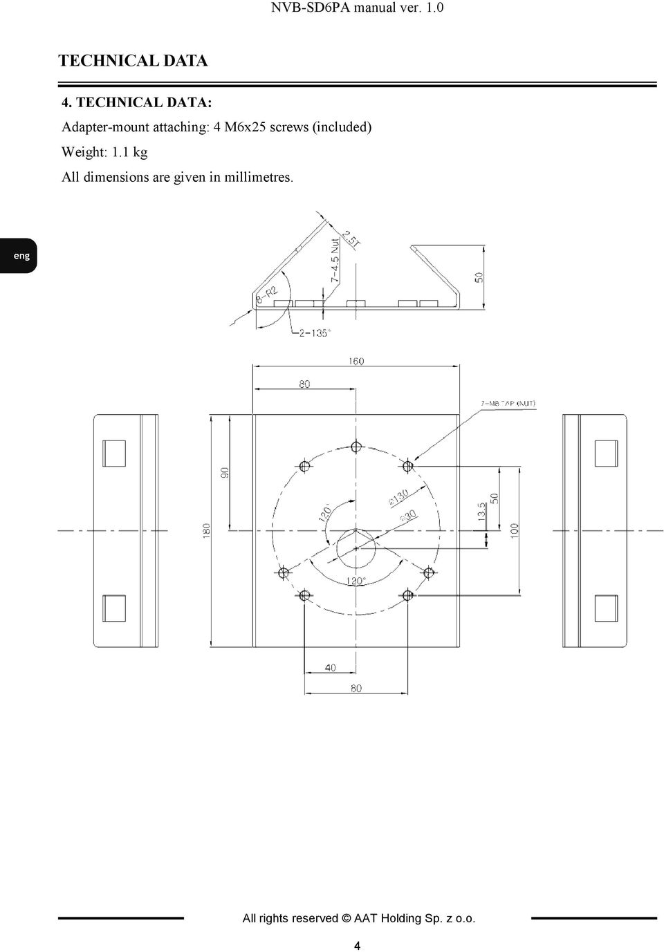 screws (included) Weight: 1.