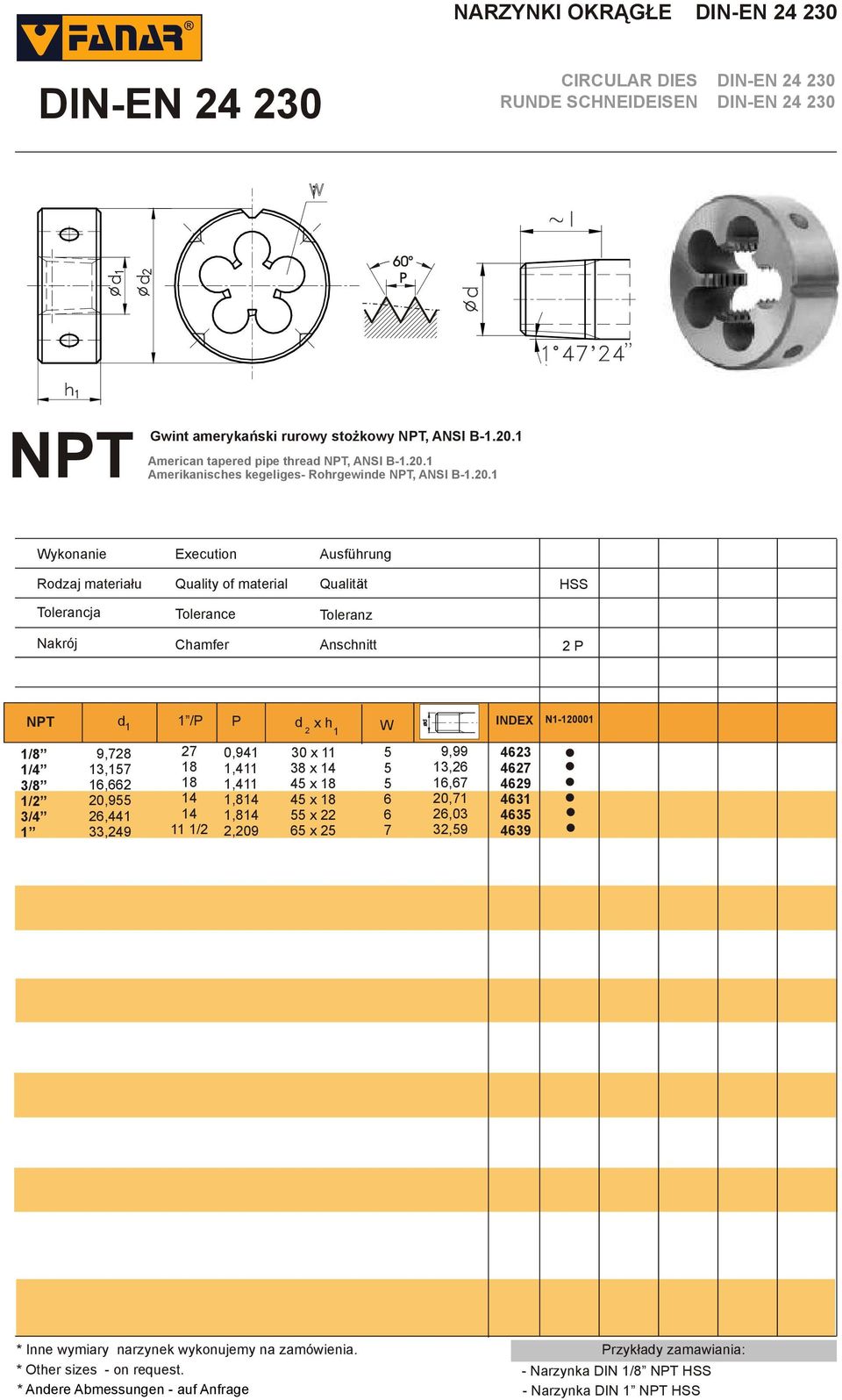 American tapered pipe thread NPT, ANSI B-.0.