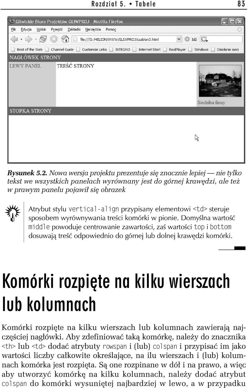 przypisany elementowi <td> steruje sposobem wyrównywania treści komórki w pionie.