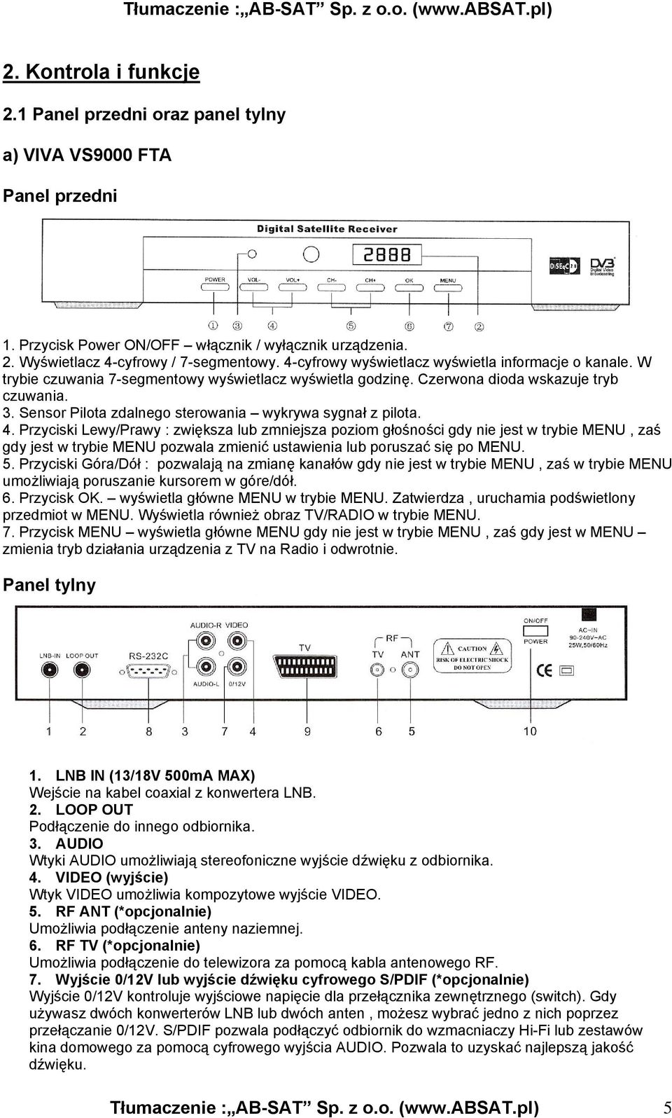 Sensor Pilota zdalnego sterowania wykrywa sygnał z pilota. 4.
