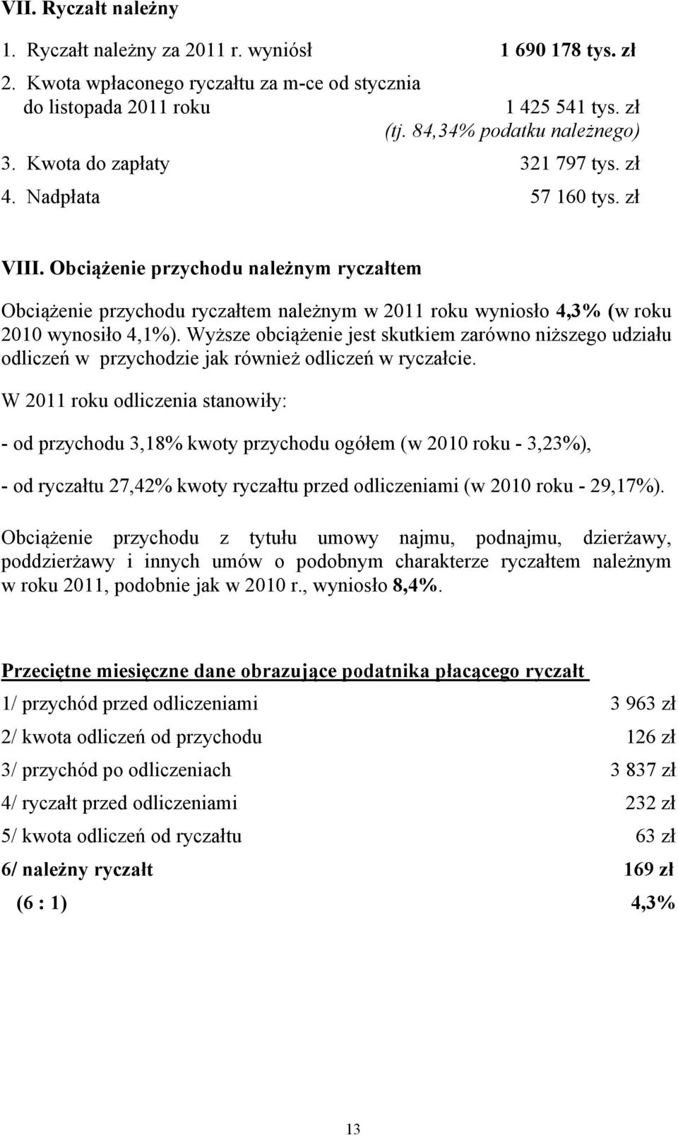 Wyższe obciążenie jest skutkiem zarówno niższego udziału odliczeń w przychodzie jak również odliczeń w ryczałcie.