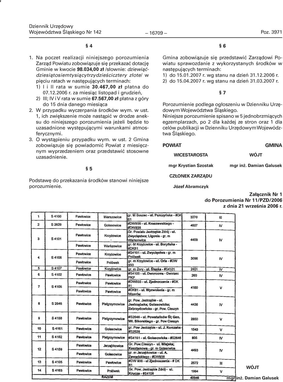 za miesiąc listopad i grudzień, 2) III; IV i V rata w sumie 67.567,00 zł płatna z góry do 15 dnia danego miesiąca 2. W przypadku wyczerpania środków wym. w ust.