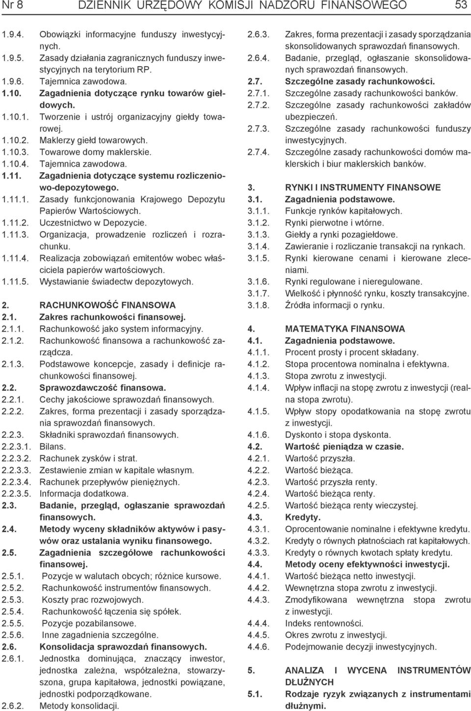 Towarowe domy maklerskie. 1.10.4. Tajemnica zawodowa. 1.11. Zagadnienia dotyczące systemu rozliczeniowo-depozytowego. 1.11.1. Zasady funkcjonowania Krajowego Depozytu Papierów Wartościowych. 1.11.2.