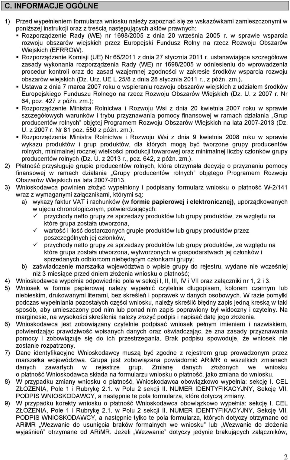 Rozporządzenie Komisji (UE) Nr 65/2011 z dnia 27 stycznia 2011 r.