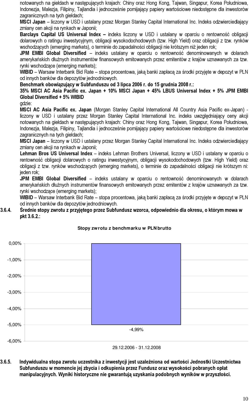 Indeks odzwierciedlający zmiany cen akcji na rynkach w Japonii; Barclays Capital US Universal Index indeks liczony w USD i ustalany w oparciu o rentowność obligacji dolarowych o ratingu