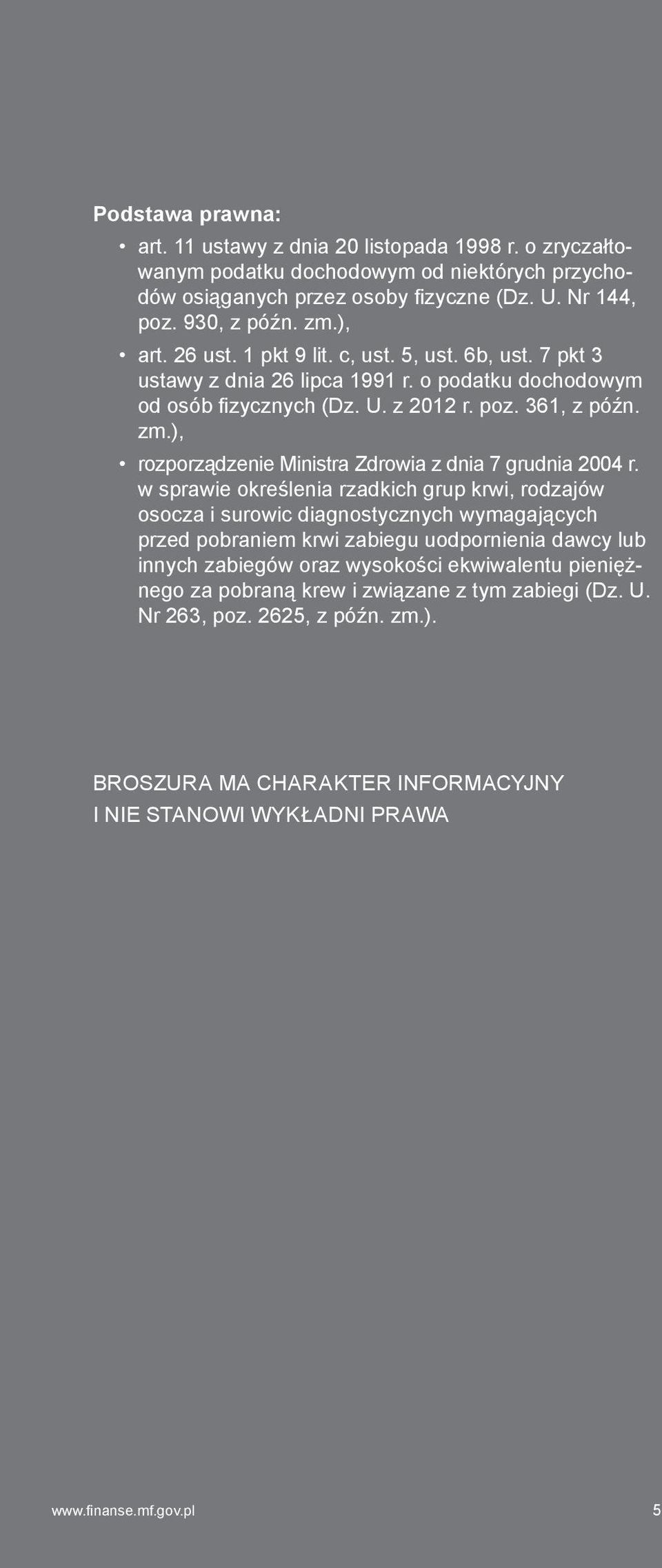 ), rozporządzenie Ministra Zdrowia z dnia 7 grudnia 2004 r.