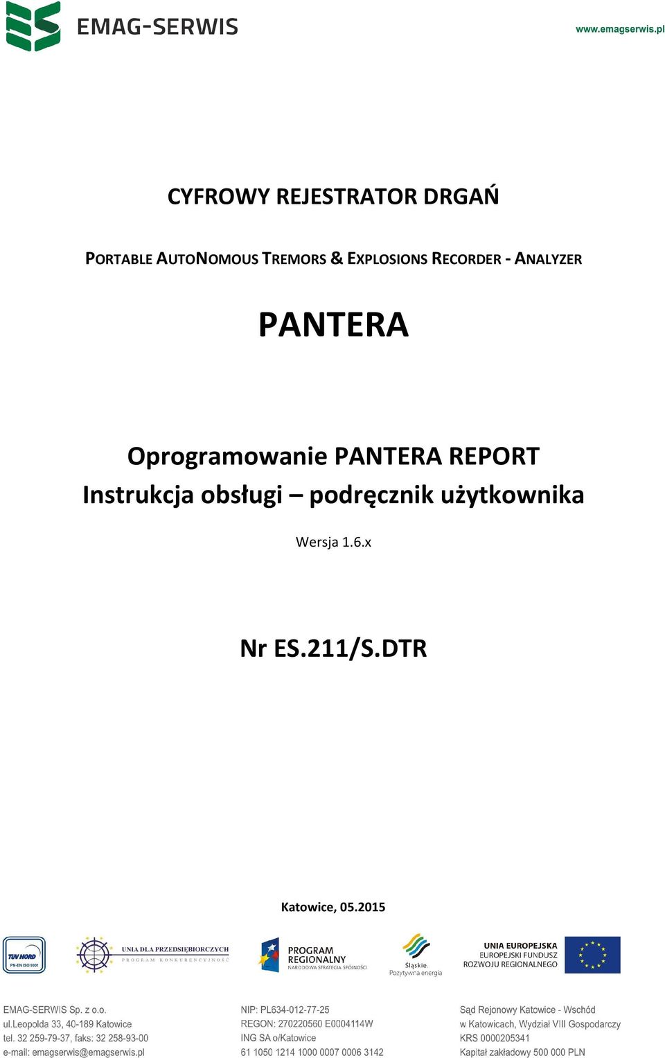 Oprogramowanie PANTERA REPORT Instrukcja obsługi