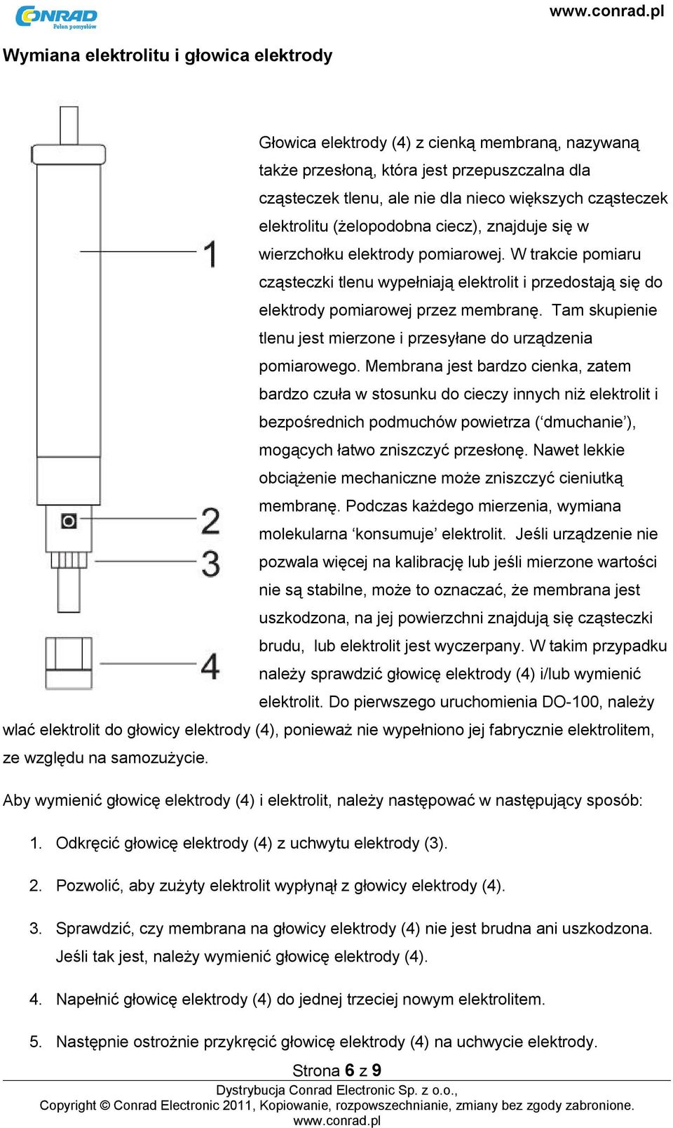 Tam skupienie tlenu jest mierzone i przesyłane do urządzenia pomiarowego.