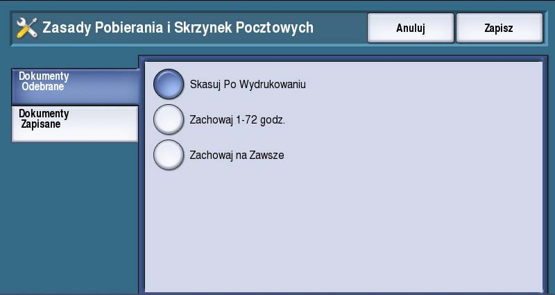 Serwis - ustawienia Automatyczne Ponowne Wysłanie Jeśli urządzenie łączy się z faksem docelowym, ale przesyłanie nie dojdzie do skutku, urządzenie może ponowić próbę wysyłania.