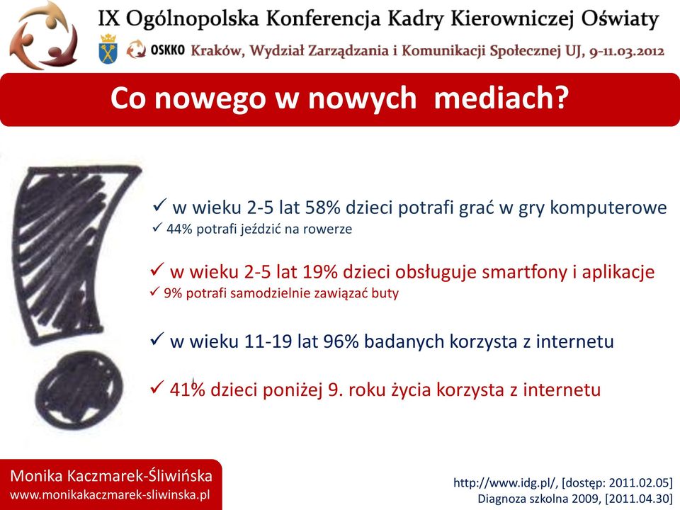 buty w wieku 11-19 lat 96% badanych korzysta z internetu 41% dzieci poniżej 9.