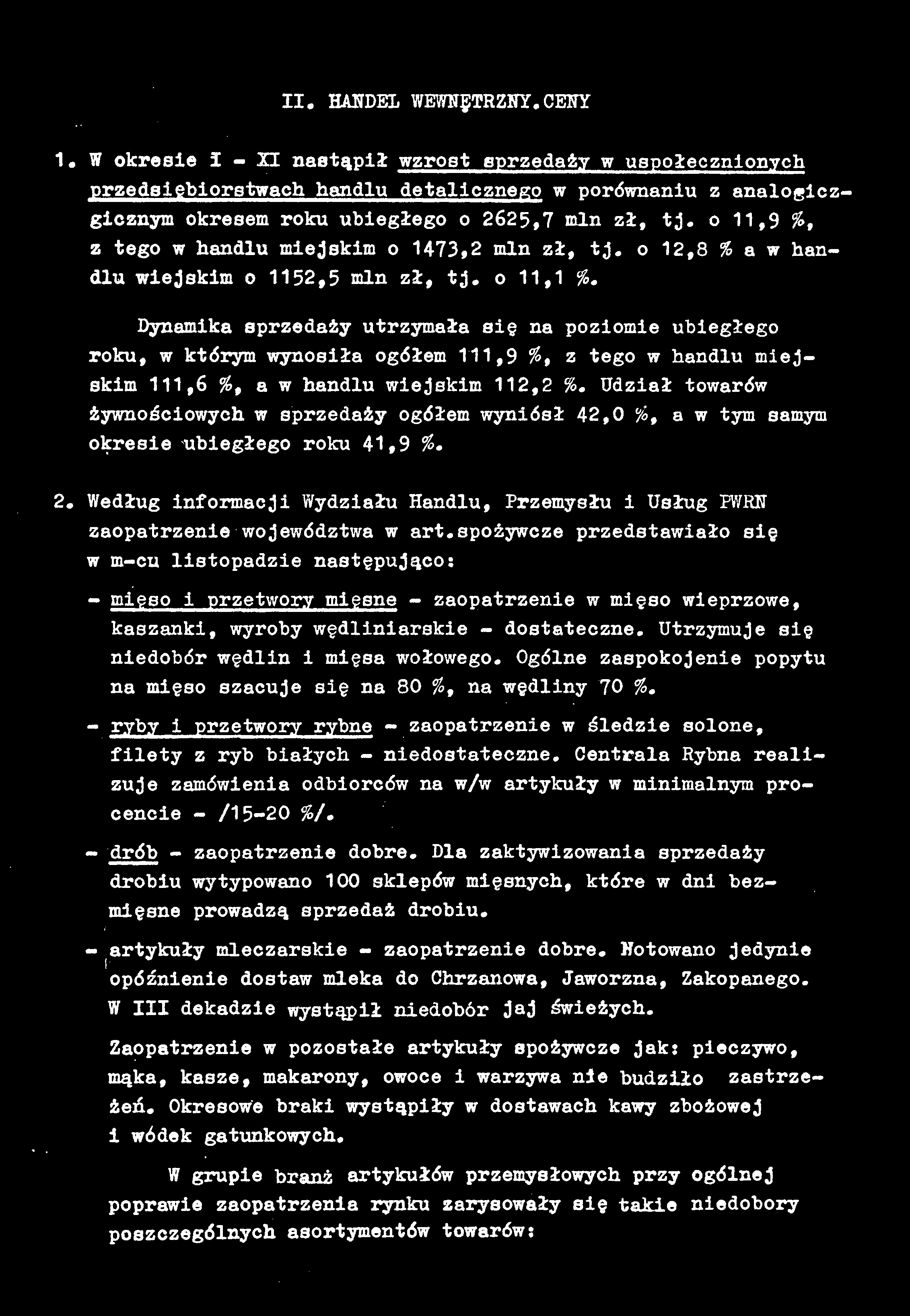 II. HANDEL WEWNĘTRZNY.