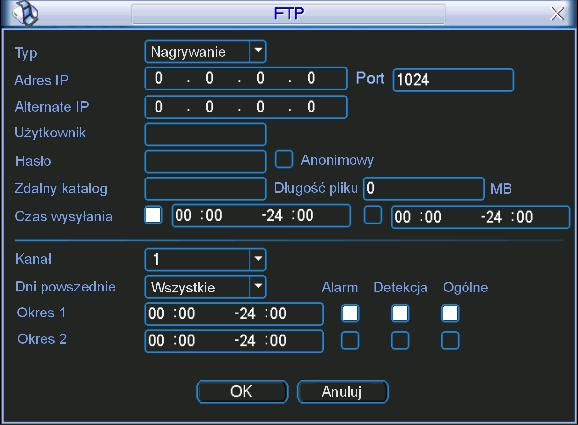 Struktura menu i opis funkcji zostanie wyświetlona strona wyszukiwana. Rys. 5-9. Ustawianie Dynamic DNS. EMAIL: FTP: Interfejs ustawień wiadomości e-mail w tym rejestratorze nie jest dostępny.