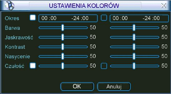 Dodatkowe pozycje menu Rys. 8-3. Okno ustawienia kolorów.