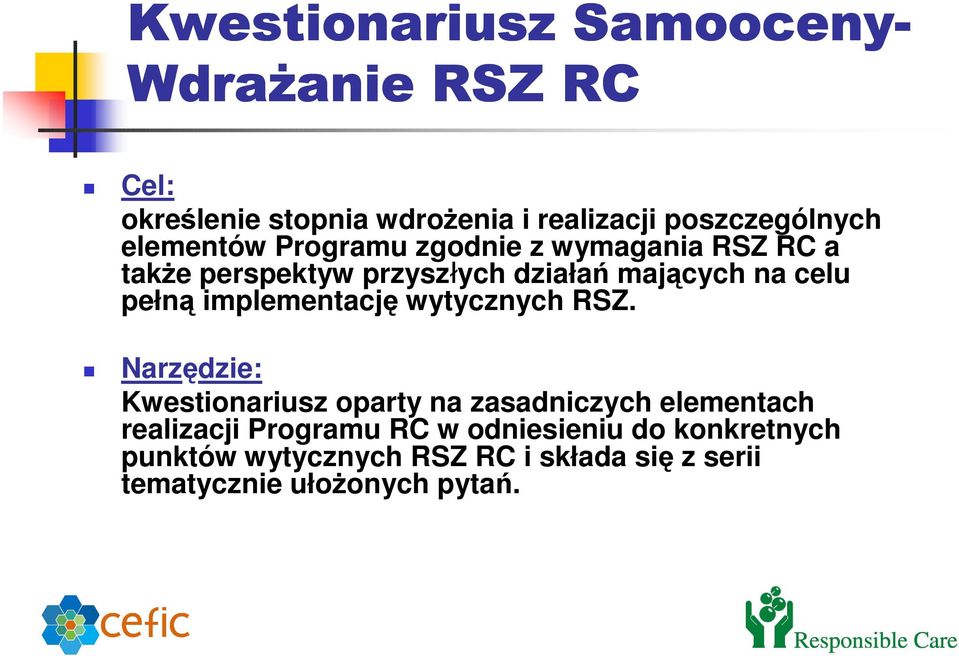 implementację wytycznych RSZ.