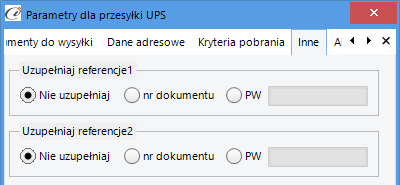 (rys. 20) Kryteria pobrania 2.3.2.4. Inne W zakładce Inne możemy ustawić automatyczne uzupełnianie m.in. uwag, referencji do dokumentu i wagi paczki na podstawie kartotek asortymentu. 2.3.2.5.