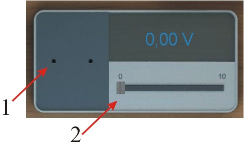 1. pokrętło regulacji częstotliwości generatora (zakres regulacji od 0 do 10 khz) 2. pokrętło precyzyjnej regulacji częstotliwości generatora 3.