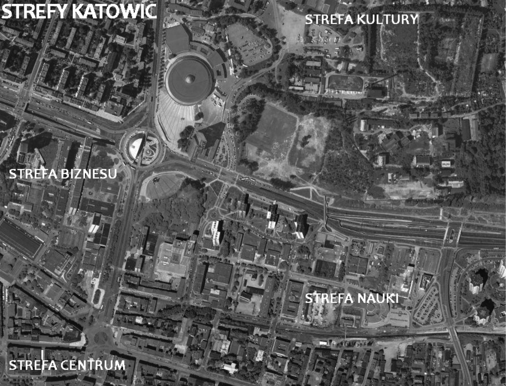 289 Il. 1. Strefy Katowic Ill. 1. Zones of Katowice Kompleksowa rewitalizacja obejmująca swoim obszarem całe śródmieście Katowic.