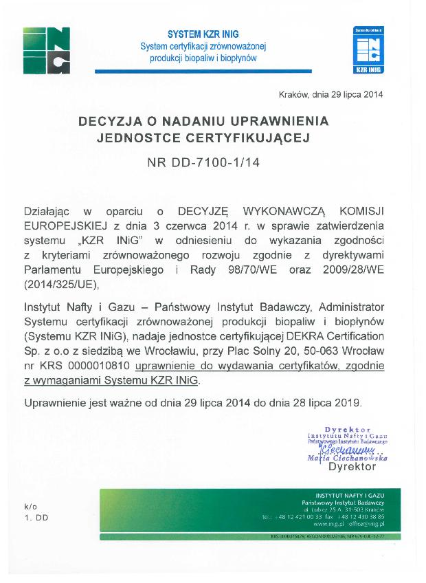 Rola, zadania i obowiązki jednostki certyfikującej DEKRA: DEKRA jako pierwsza na świecie