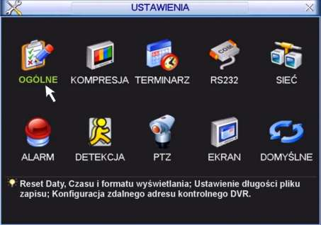 STRUKTURA MENU I OPIS DOSTĘPNYCH FUNKCJI 5.2 Menu główne Po zalogowaniu się, rejestrator wyświetli Menu Główne (rys. 5-1).