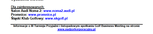 Relacja z GOLF BUSINESS