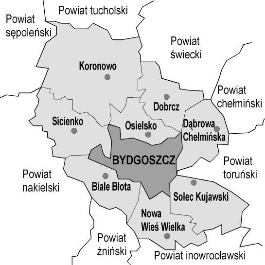 Zgodnie z ustaleniami Planu Zagospodarowania Województwa Kujawsko-Pomorskiego, sieć osadniczą w województwie kujawsko-pomorskim tworzy osiem obszarów o różnych uwarunkowaniach.