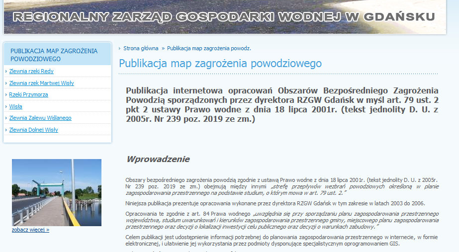 1) Zasięg obszarów zagrożenia powodziowego Źródło danych Regionalny