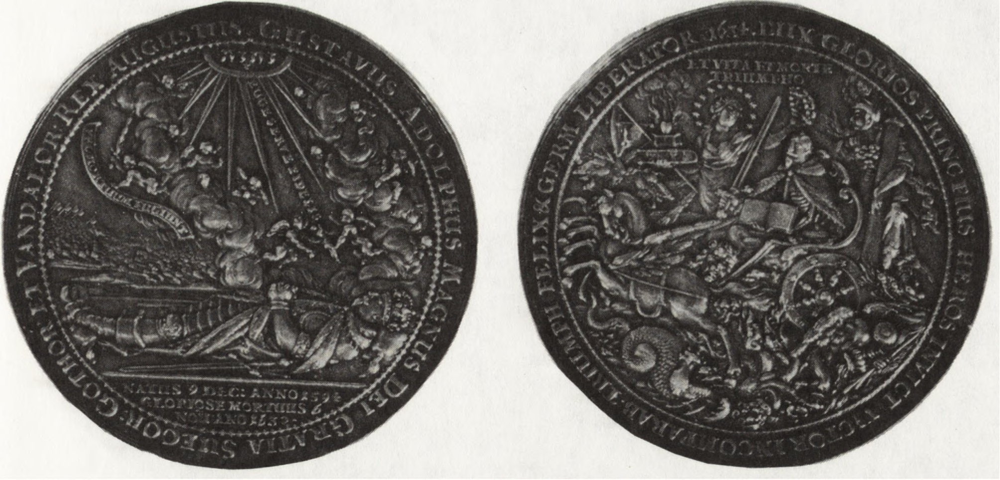 Nowe nabytki w latach 1987 1988 319 Ryc. 39. Medal wybity w 1634 r. w Gdańsku przez Sebastiana Dadlera z okazji drugiej rocznicy śmierci króla Szwecji Gustawa II Adolfa, nr inw.
