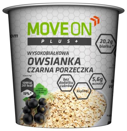Linia produktów MoveOn Plus to pyszne posiłki zbożowe w postaci owsianek, musli i crunchy o idealnie skomponowanej zawartości składników odżywczych.