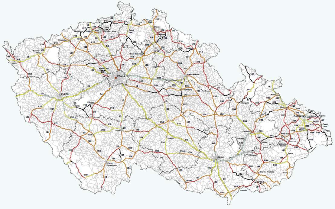 808 Zbigniew PIETRAS, Romuald DOŁKOWSKI Rys. 3. Mapa Czeskiej Republiki z drogami o podwyŝszonym stopniu ryzyka indywidualnego za lata 2006-2008 Źródło: http://www.eurorap.