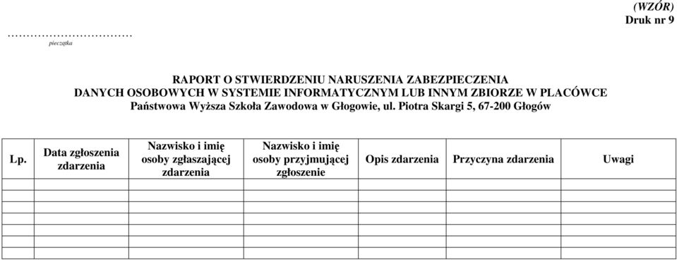 Piotra Skargi 5, 67-200 Głogów Lp.