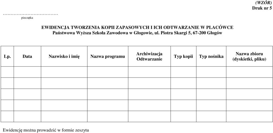 Piotra Skargi 5, 67-200 Głogów Lp.