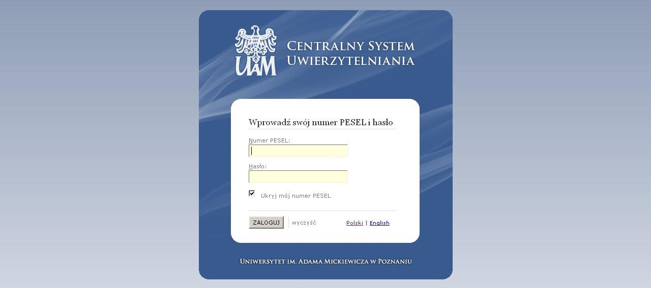 Instrukcja rejestracji na zajęcia WF 1. Logowanie W celu zalogowania się do systemu rejestracji na zajęcia WF należy w pierwszej kolejności wejść na stronę wf.amu.edu.