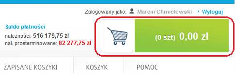 4. Produkty dodajemy do koszyka przez kliknięcie KUP TERAZ. Można zrobić to na głównym oknie wyszukiwarki lub po wejściu w kartę produktu.