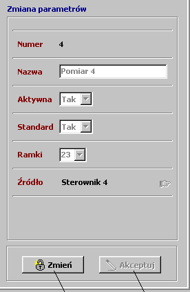 5. Ustawienia planszy pomiarowych i wykresów. Klikając na odpowiedni klawisz dokonujemy wyboru funkcji grupy Parametry Widoków.