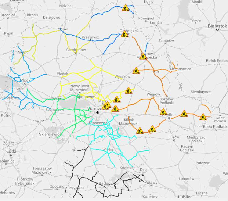 ZAGROŻENIA ŚRODOWISKA Wyniki pomiarów zanieczyszczeń powietrza za minioną dobę [w µg/m 3 ] na