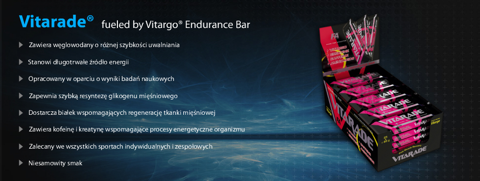 Utworzono: 2017-02-12 20:53:45 Baton Vitarade Bar - 65g (Baton energetyczny) Cena produktu: 6,00 PLN Batony energetyczne stanowią skoncentrowaną formę składników odżywczych, które dzięki małej