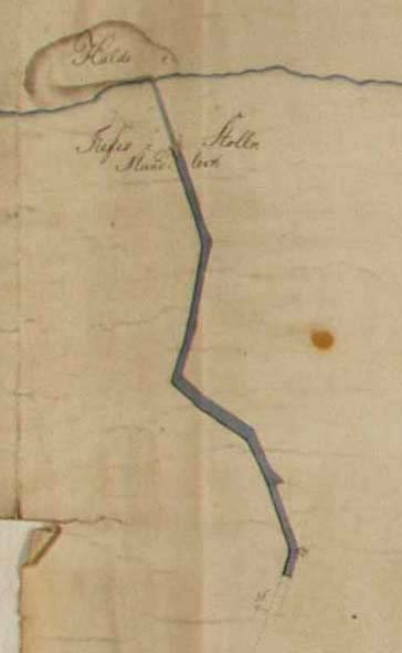 206 Maciej MADZIARZ Rys.10. Przebieg sztolni dolnej (wg planu górniczego z 2. poł. XVIII w.) Fig. 10. Plan of lower adit (sketch from 2 nd half of 18 th century) 4.