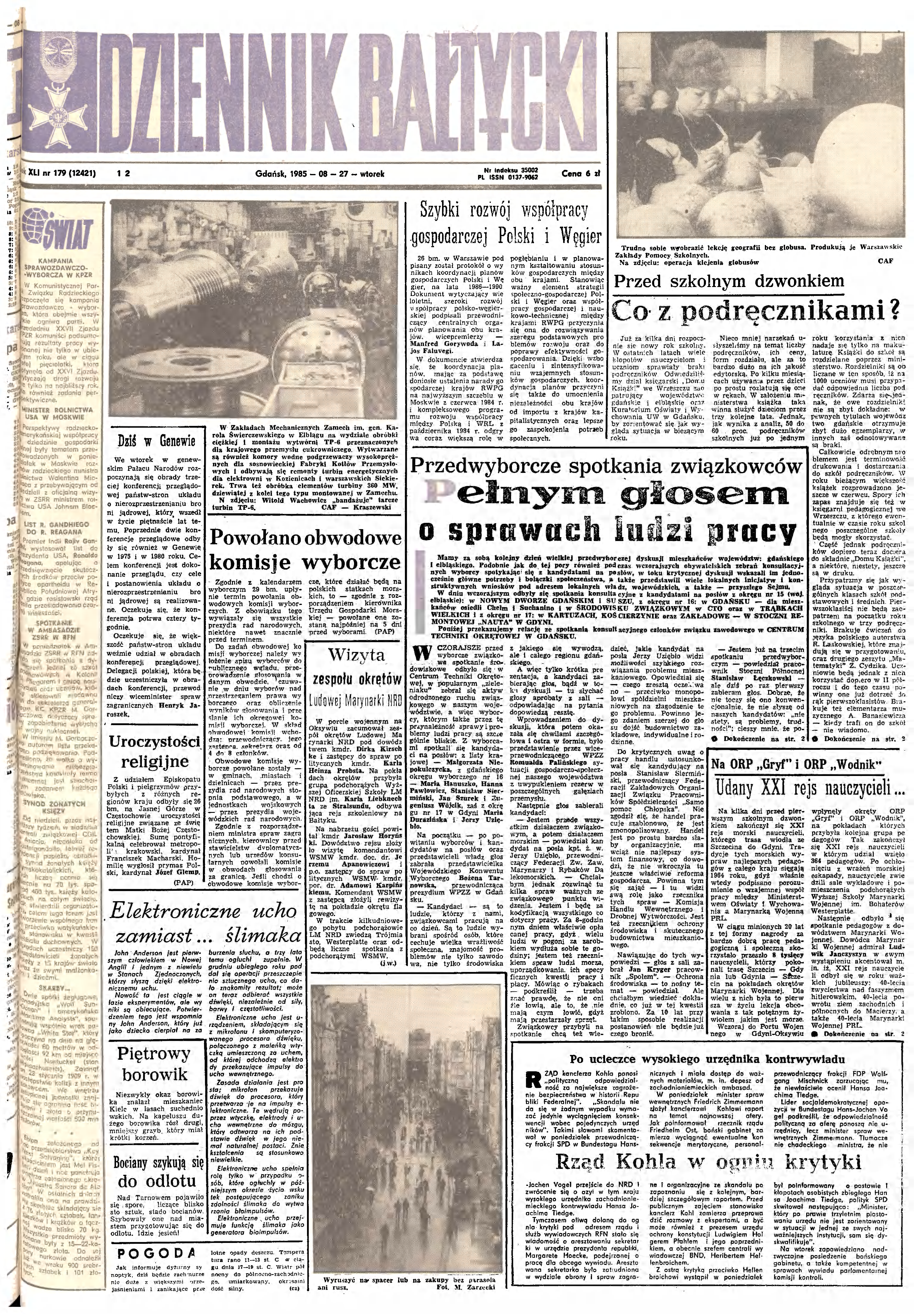 X L I 79 (242) N I 35002 P I ISSN 037-9062 Gń 985 08 27 C 6 ł Sb ó ół Pl ę KMPNI SPRZDCZ Y B R C Z KPZR K PZ ą R Sęł ę - bó b X X V I I Z Z R ś - "q l P l b" l ą ęl ó lę X X V I Z v Sl< Vq l blż " óż
