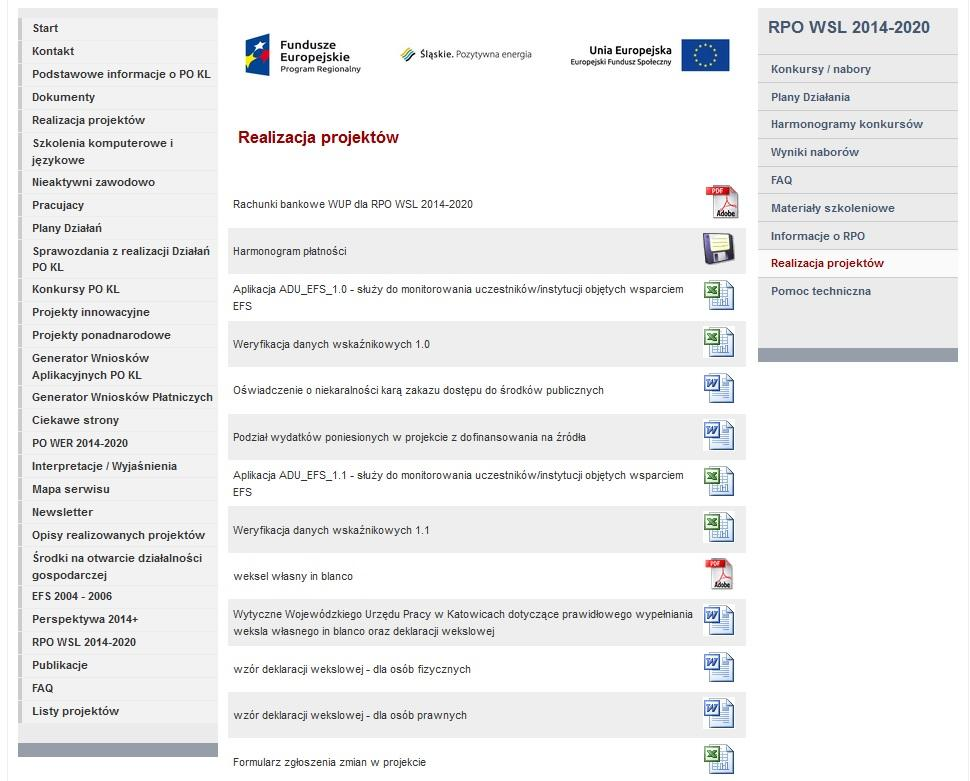 DOKUMENTY PRZYDATNE W TRAKCIE REALIZACJI PROJEKTU:
